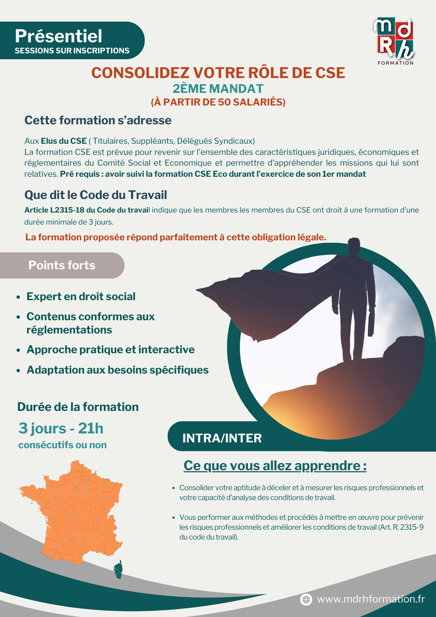 Mdrh Formation – Programmes - CONSOLIDEZ VOTRE ROLE CSE (a partir de 50 salariés) - 2ème MANDAT