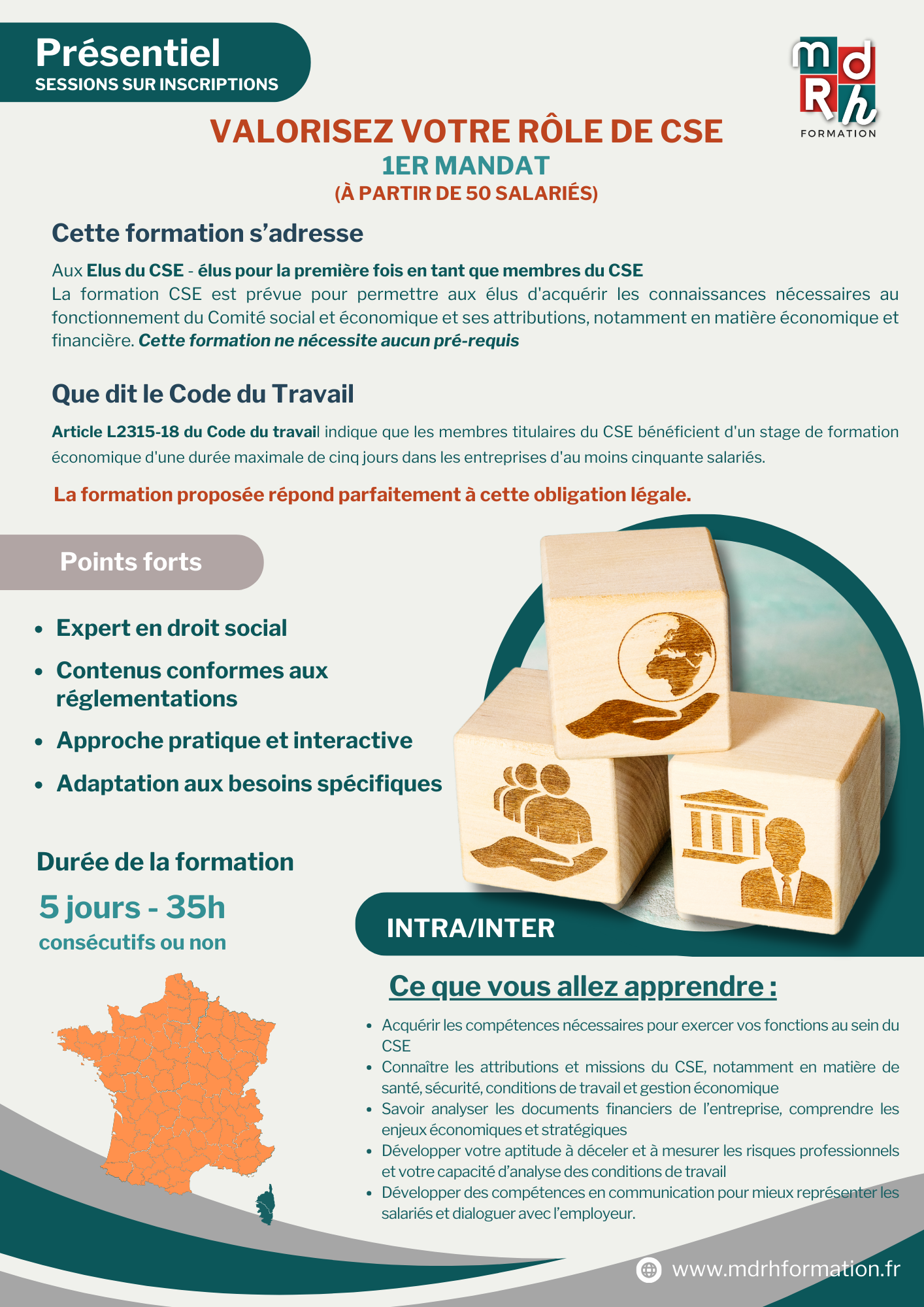 Mdrh Formation – Programmes - VALORISEZ VOTRE ROLE CSE (a partir de 50 salariés) - 1er MANDAT