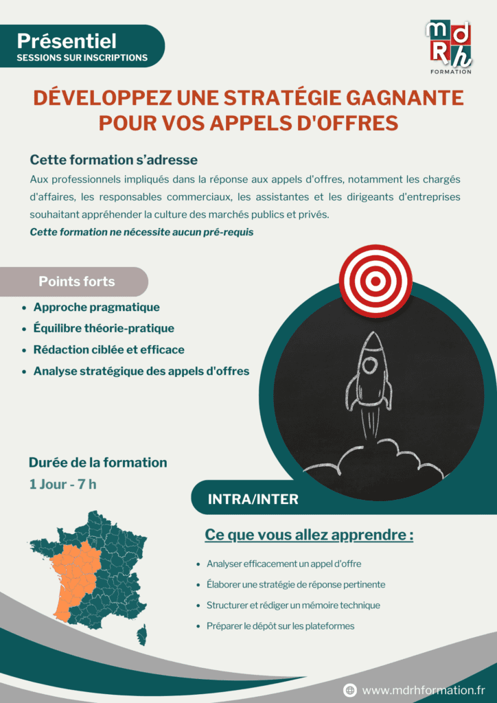 Mdrh Formation – Programme - Développer une stratégie gagnante pour vos appels d'offres
